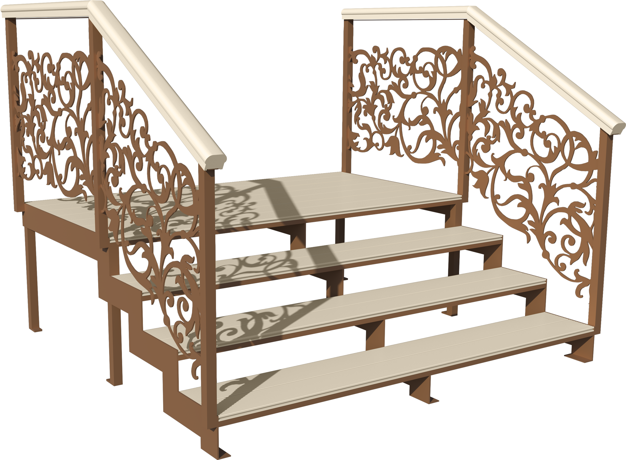 Лестницы для входа в организации и частные дома, из металла с ковкой